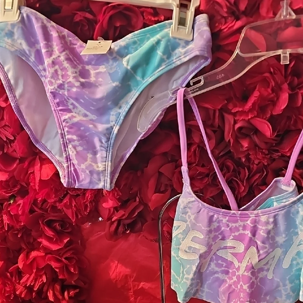 Circo NWT Girls Purple and Blue Mermaid  Bikini Bathimg Suit Size 10/12